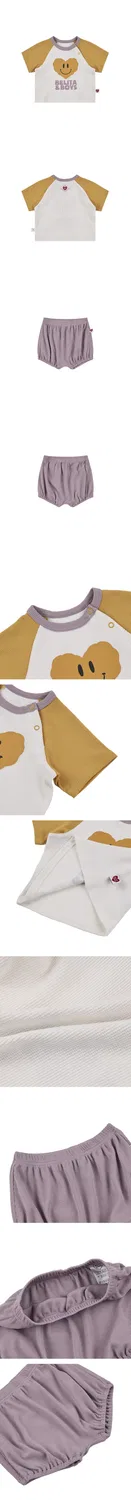 Детский комплект из футболки и шорт "Baby Smile Heart Color Block Waffle" от Belita&Boys — фото 3