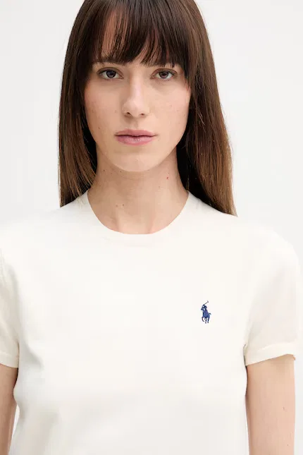 Свитер с коротким рукавом Polo Ralph Lauren, бежевый — фото 4