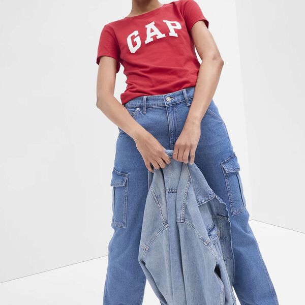 

Футболка из хлопка с логотипом Gap, красный