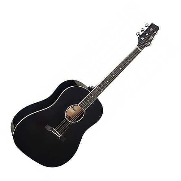 

Акустическая гитара Stagg SA35 DS-BK LH Dreadnought Slope Shoulder Basswood Top 6-String Acoustic Guitar For Lefty Play
