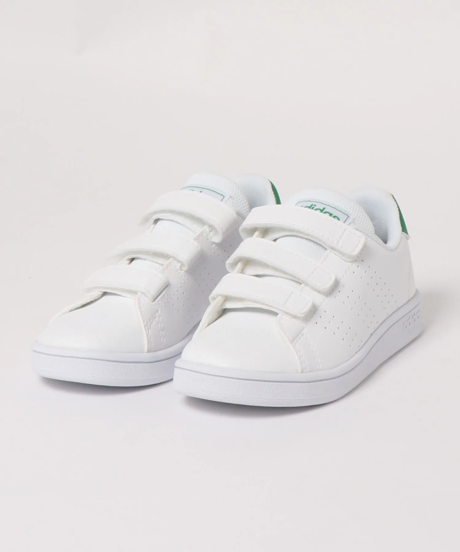 Кроссовки для детей с тремя ремешками ADVANCOURT C adidas бело-зеленые