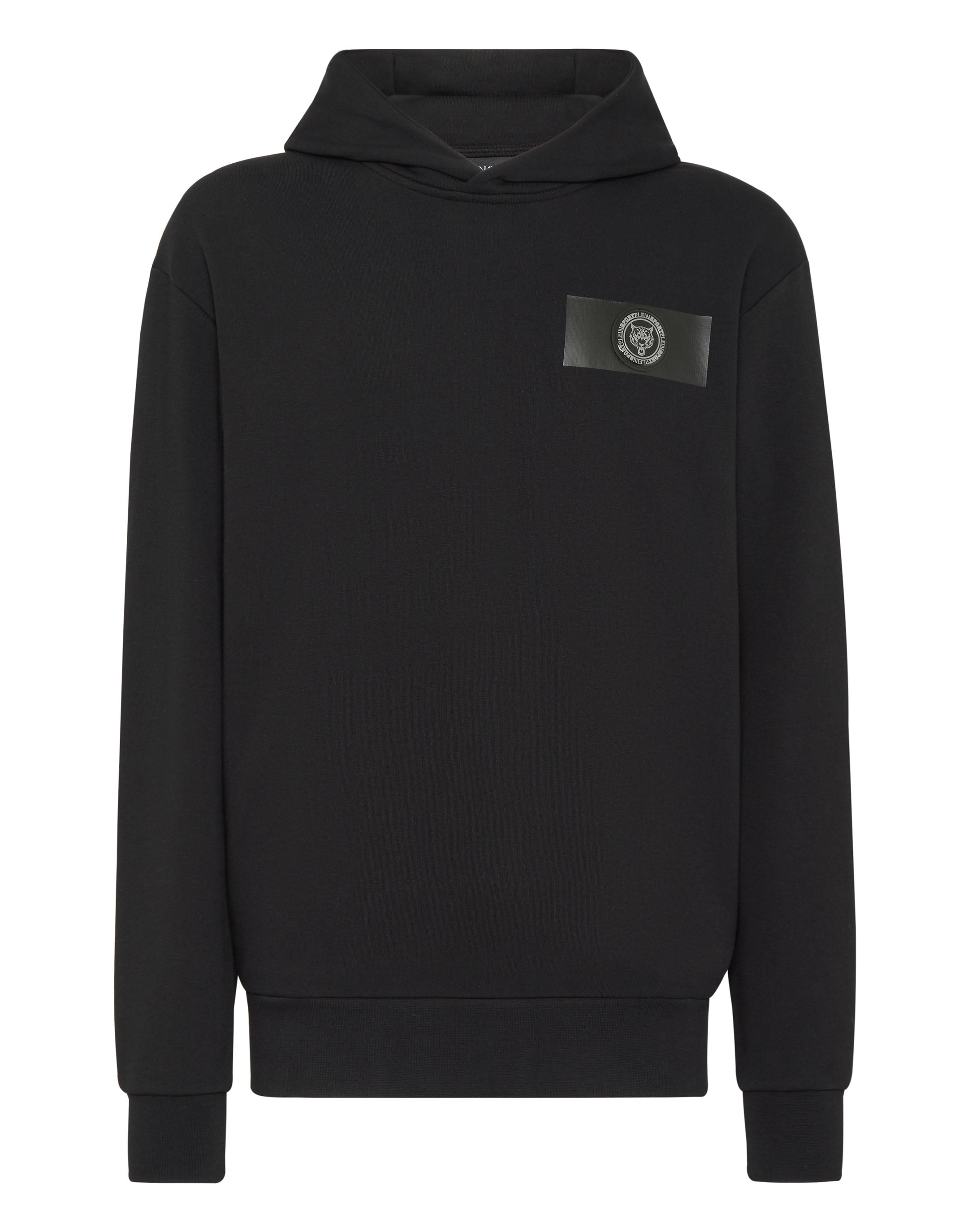 

Толстовка с капюшоном PLEIN SPORT, цвет black+green fluo