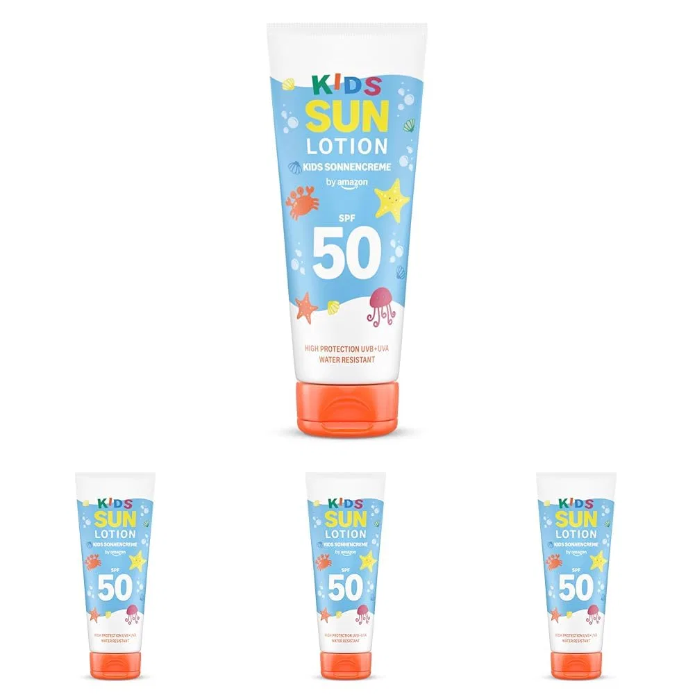 Детский солнцезащитный лосьон By Amazon SPF 50, 200 мл, 4 шт. By Amazon, White
