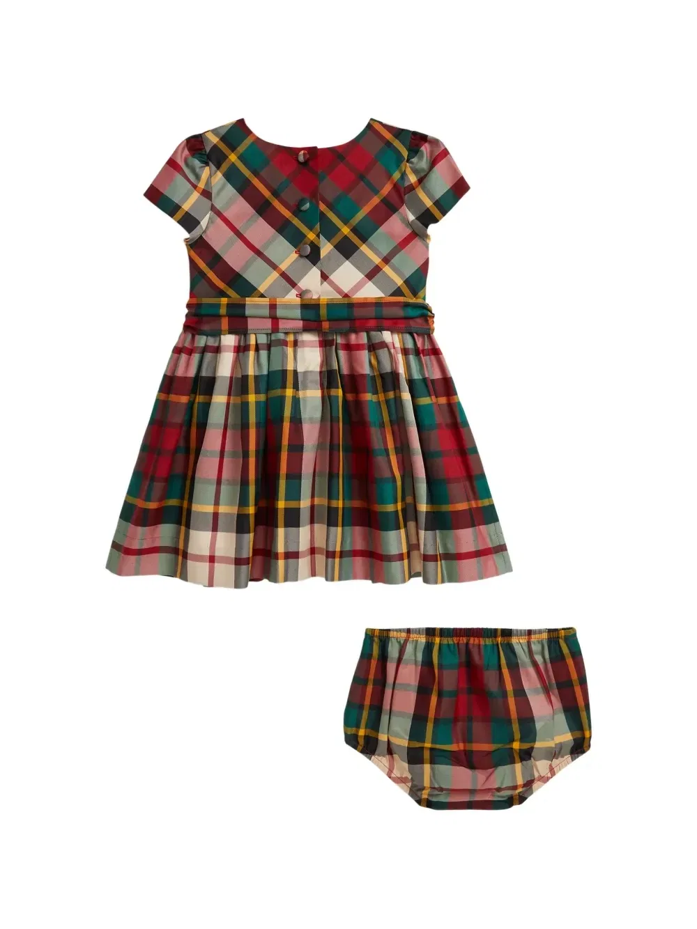 Платье с бантом и принтом тартан Polo Ralph Lauren Kids, красный — фото 2