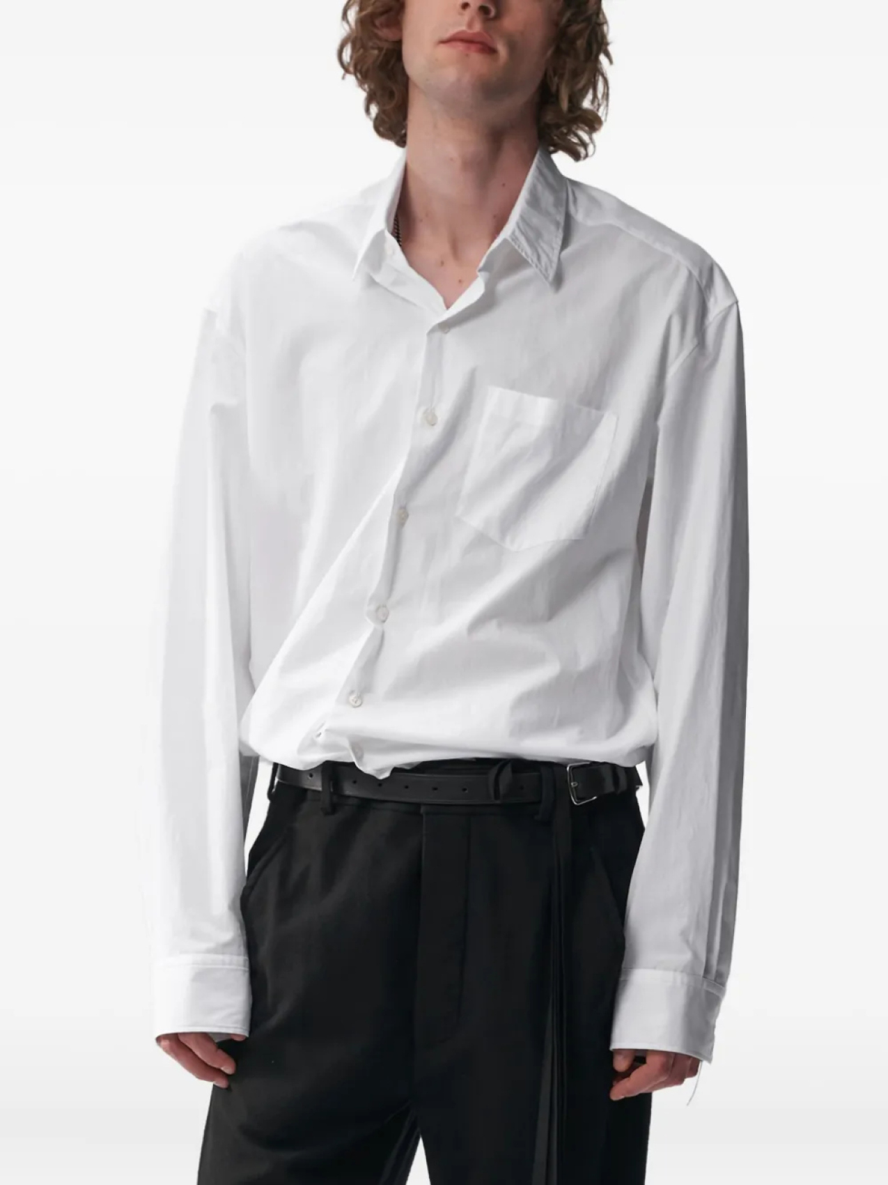 

Рубашка с длинными рукавами Ann Demeulemeester Mark popeline, белый