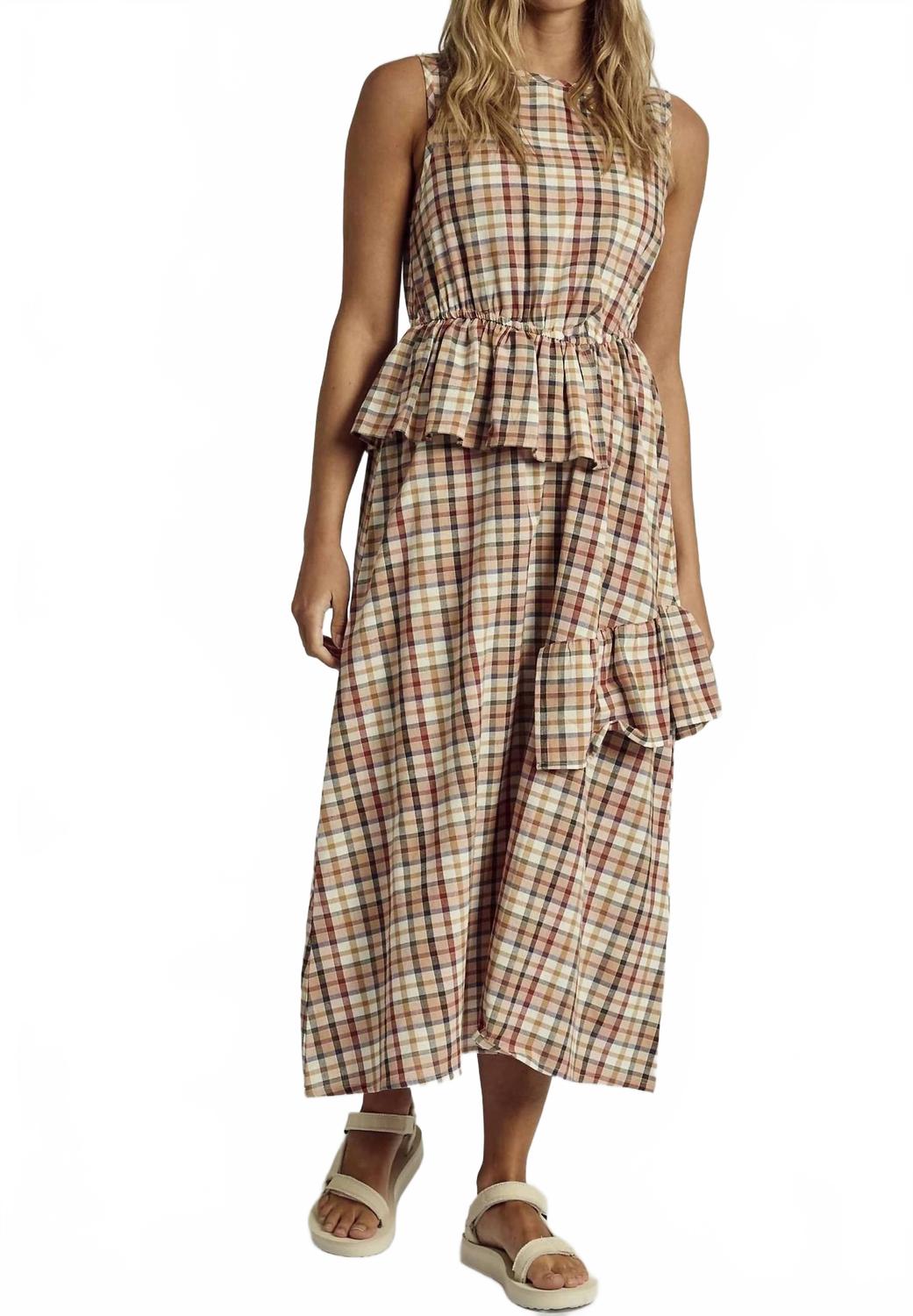 

Платье Ruffilo миди в коричневом цвете Native Youth