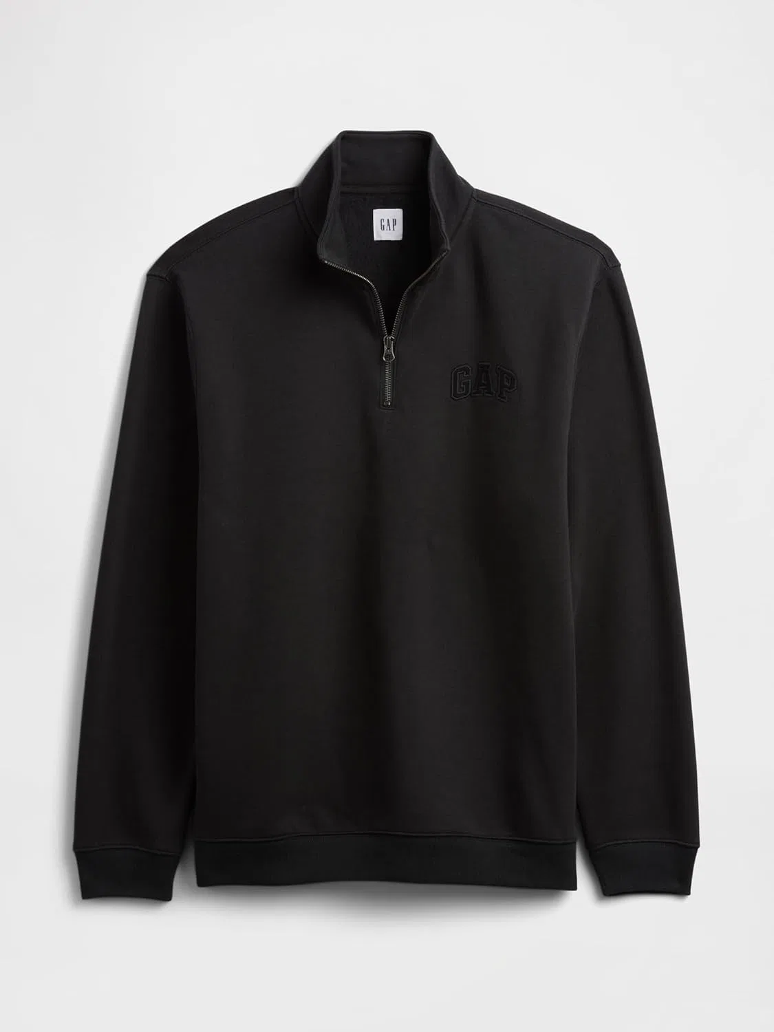 Мужской пуловер GAP Heritage Logo с воротником-стойкой на молнии до середины груди, Moonless Night — фото 4