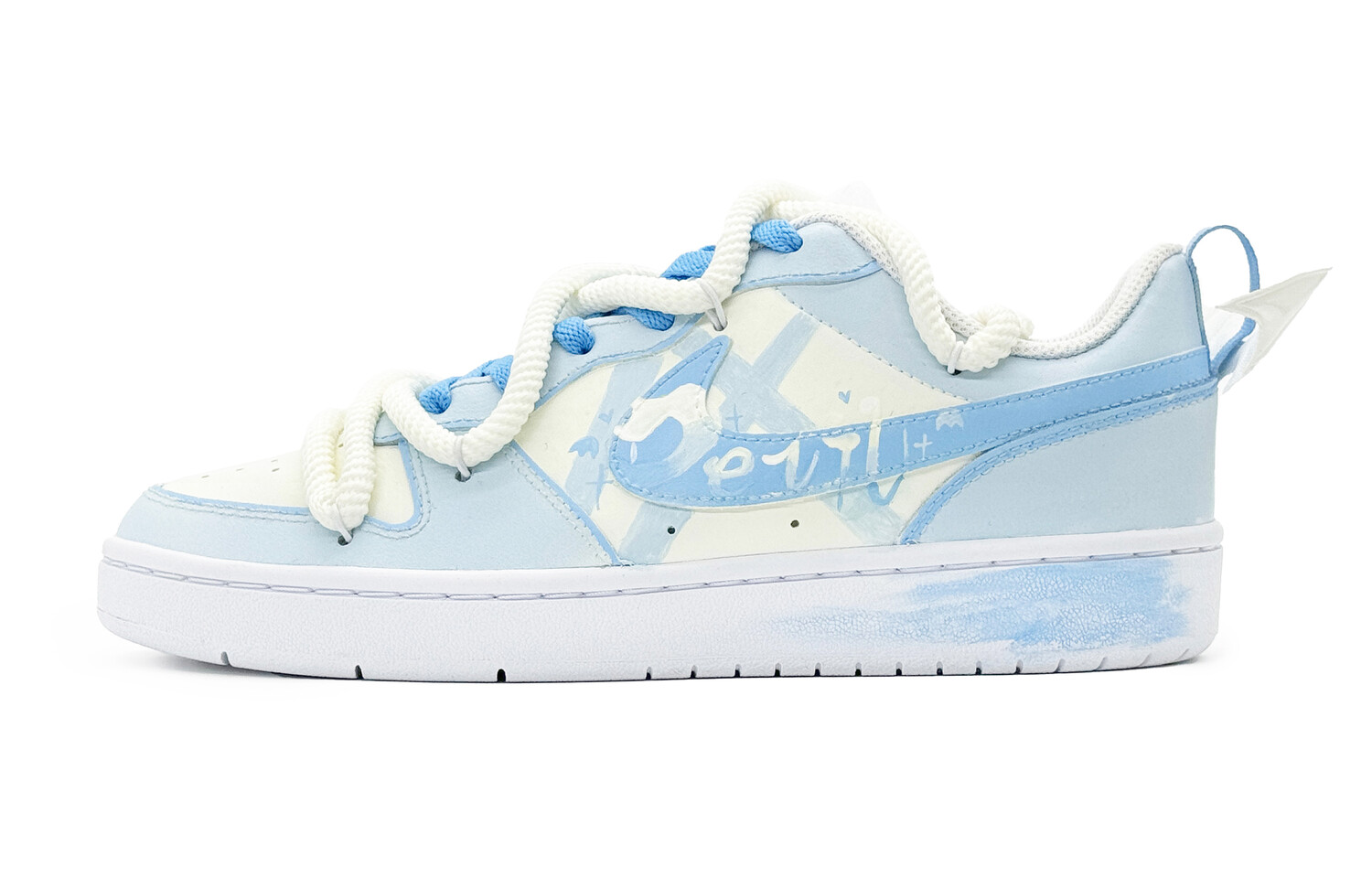 

Кроссовки Nike Court Borough Skateboarding Shoes Women's Low-top White Blue, белый