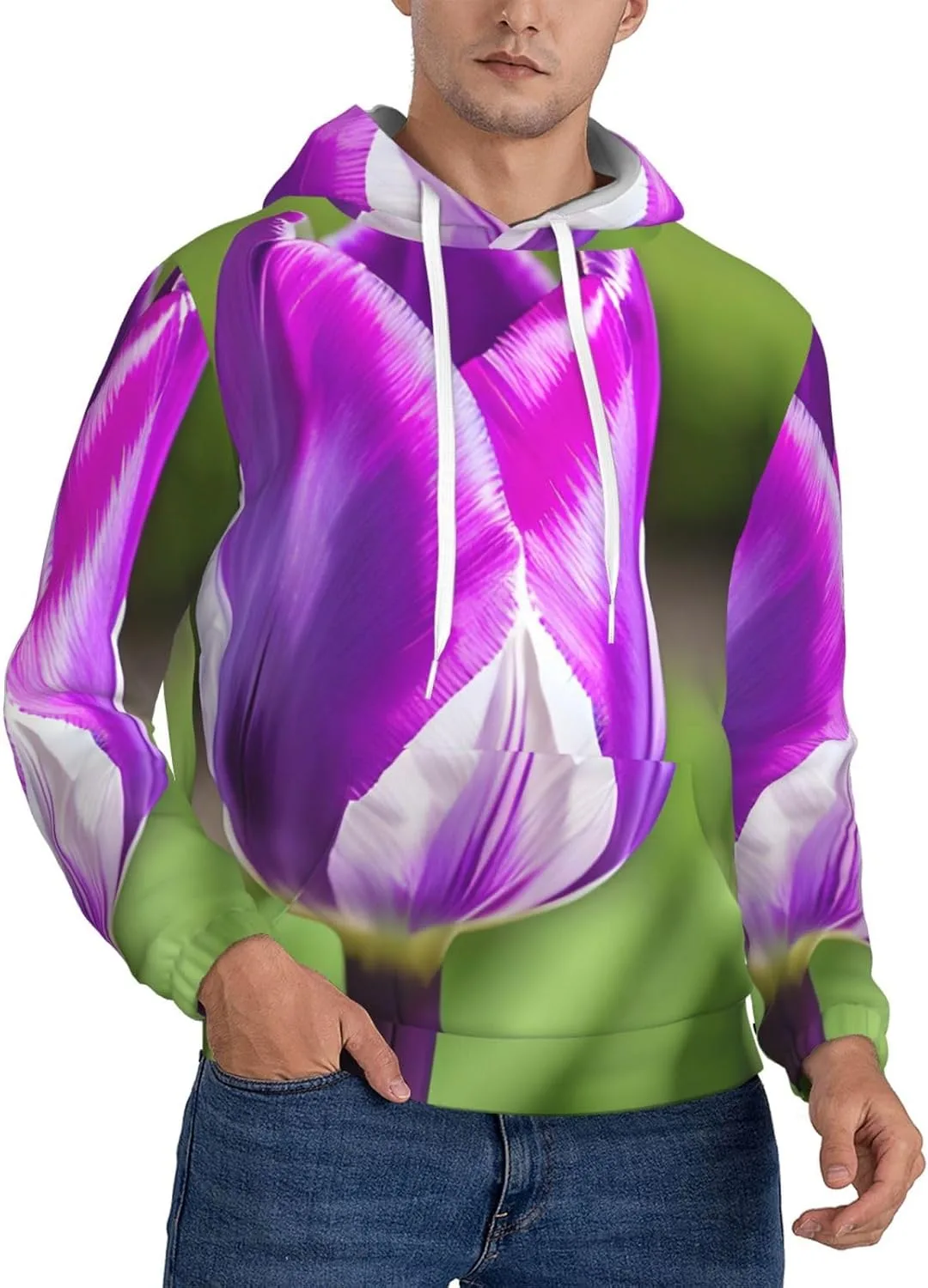 

Толстовка BaerK с капюшоном и принтом Purple Tulip