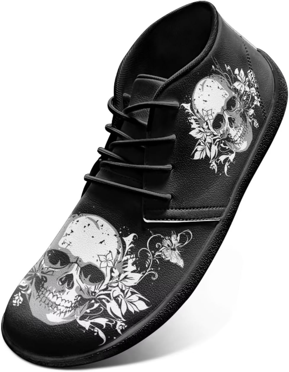 

Мужские кроссовки для кросс-тренинга с резиновой подошвой и широким носком, принтом в виде черепов Watdotory, Gothic Skull Flower