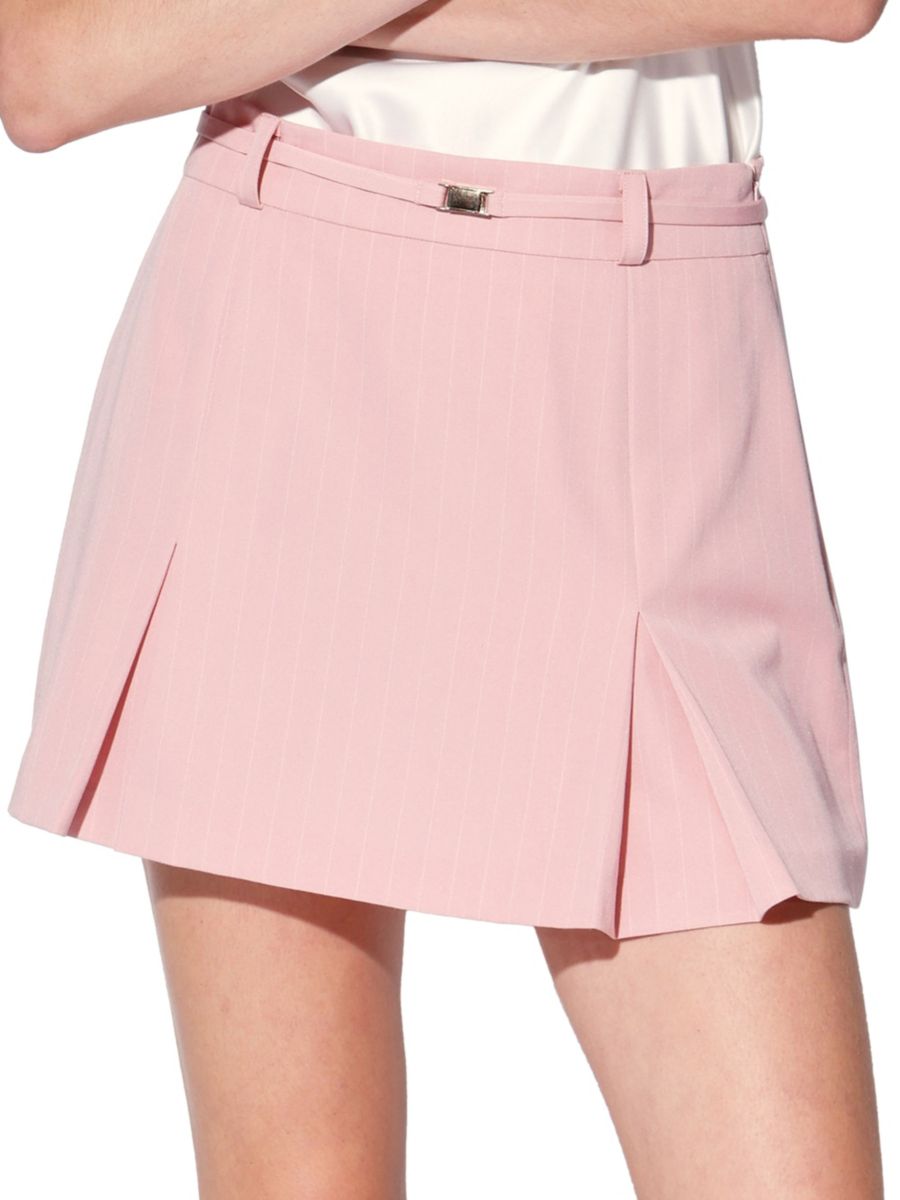 

Мини-юбка с поясом Daniella Walter Baker, цвет Pink Pin Stripe