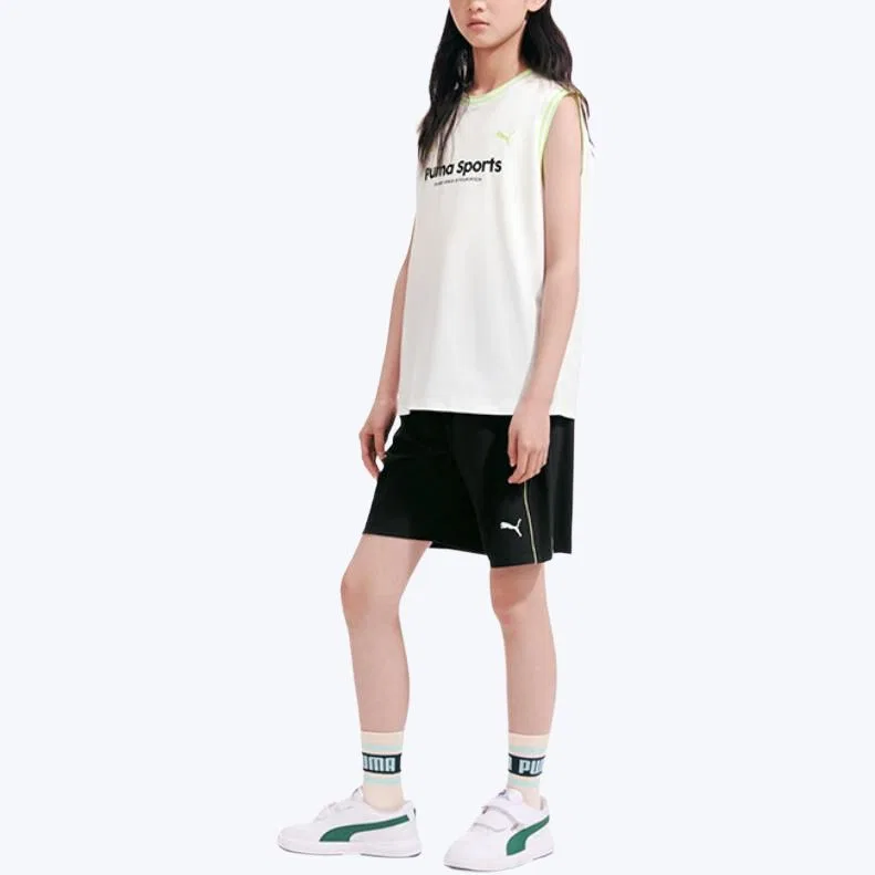 Детская повседневная спортивная футболка с круглым вырезом PUMA, Black White Tone 00391 — фото 4