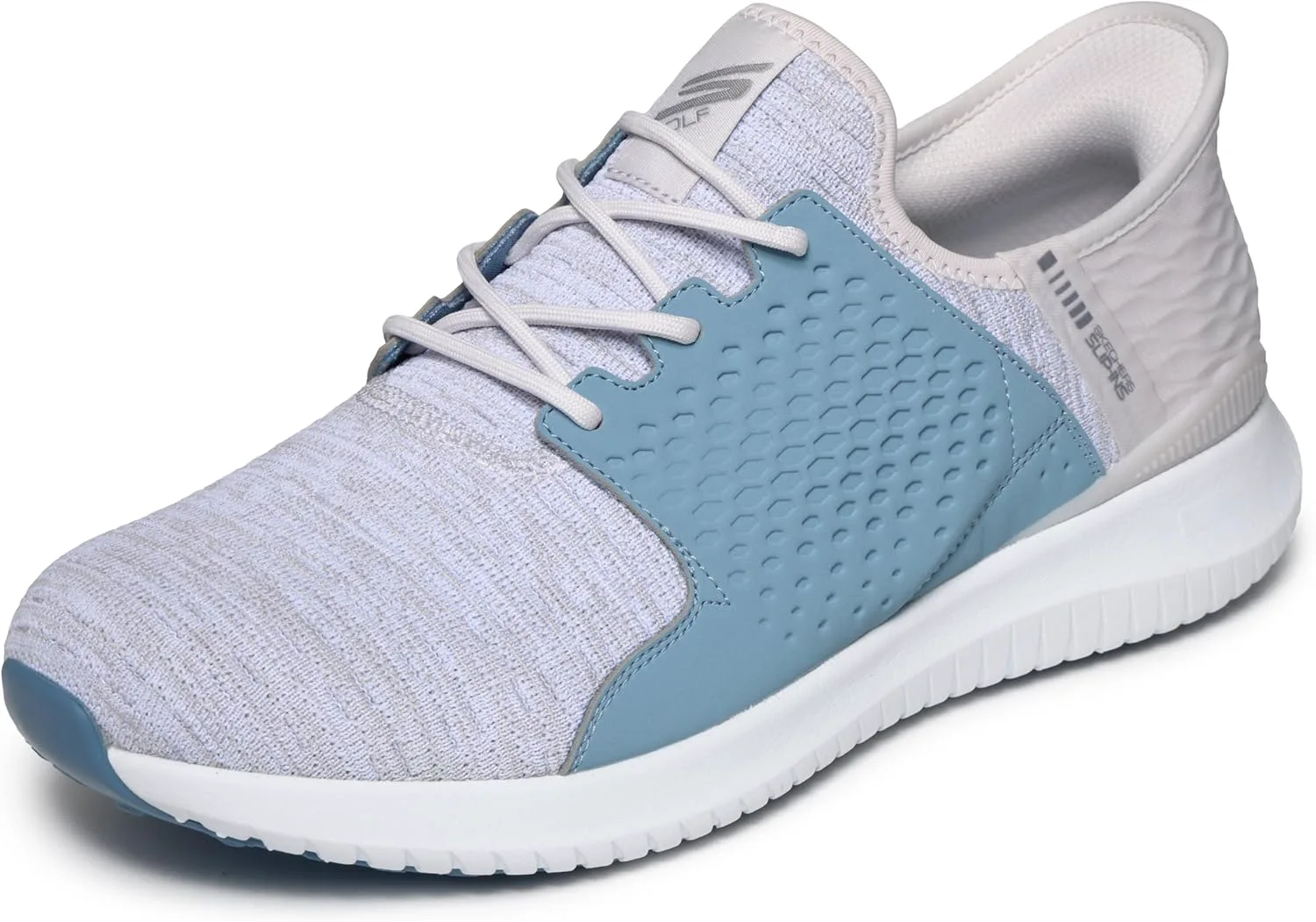 Мужские кроссовки для гольфа Skechers Max 2 Rover Relaxed Fit Slip-in, светло-серый/светло-голубой — фото 3