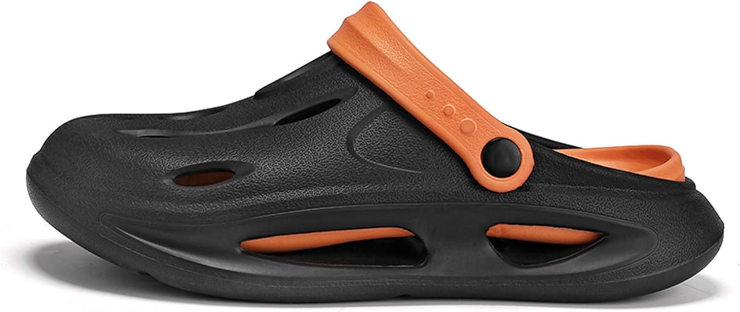 

Мужские садовые сабо, легкий мягкий дышащий материал EVA, противоскользящие стойкие к износу толстые подошвы, стильный отверстый дизайн, тапочки и сандалии Generic, черный