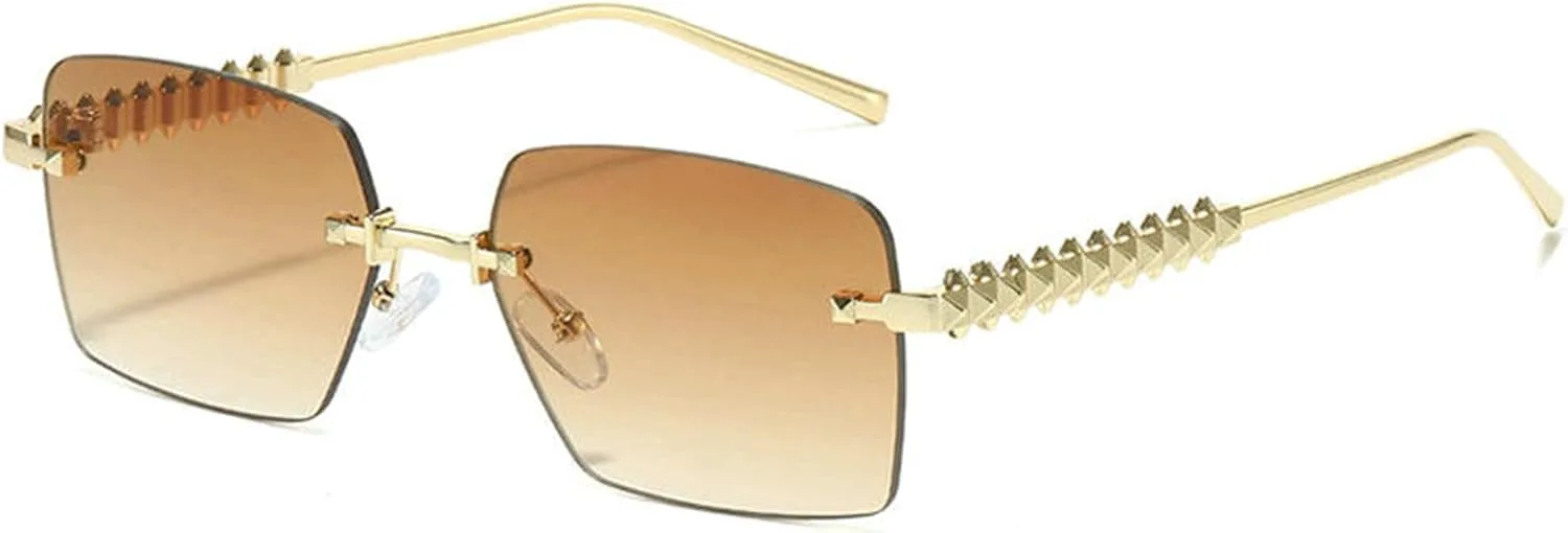 

Солнцезащитные очки без оправы прямоугольной формы для женщин и мужчин, модные, с металлическими линзами, в стиле Y2k, узкие квадратные солнцезащитные очки helena, C3