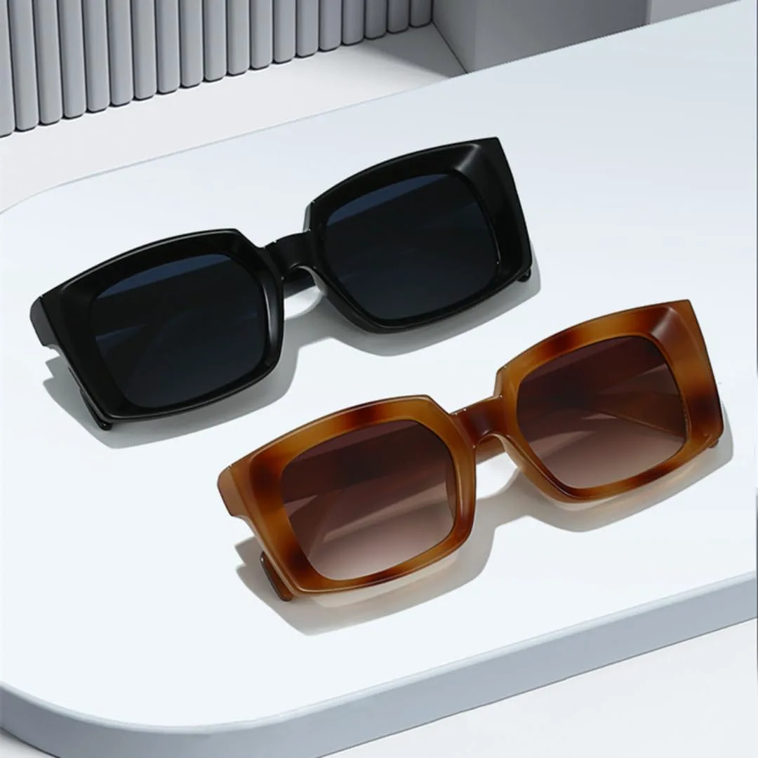 

Квадратные женские солнцезащитные очки, модные прозрачные градиентные очки с защитой от УФ-излучения UV400, мужские трендовые очки UATXTAU, Beige Tea Blue