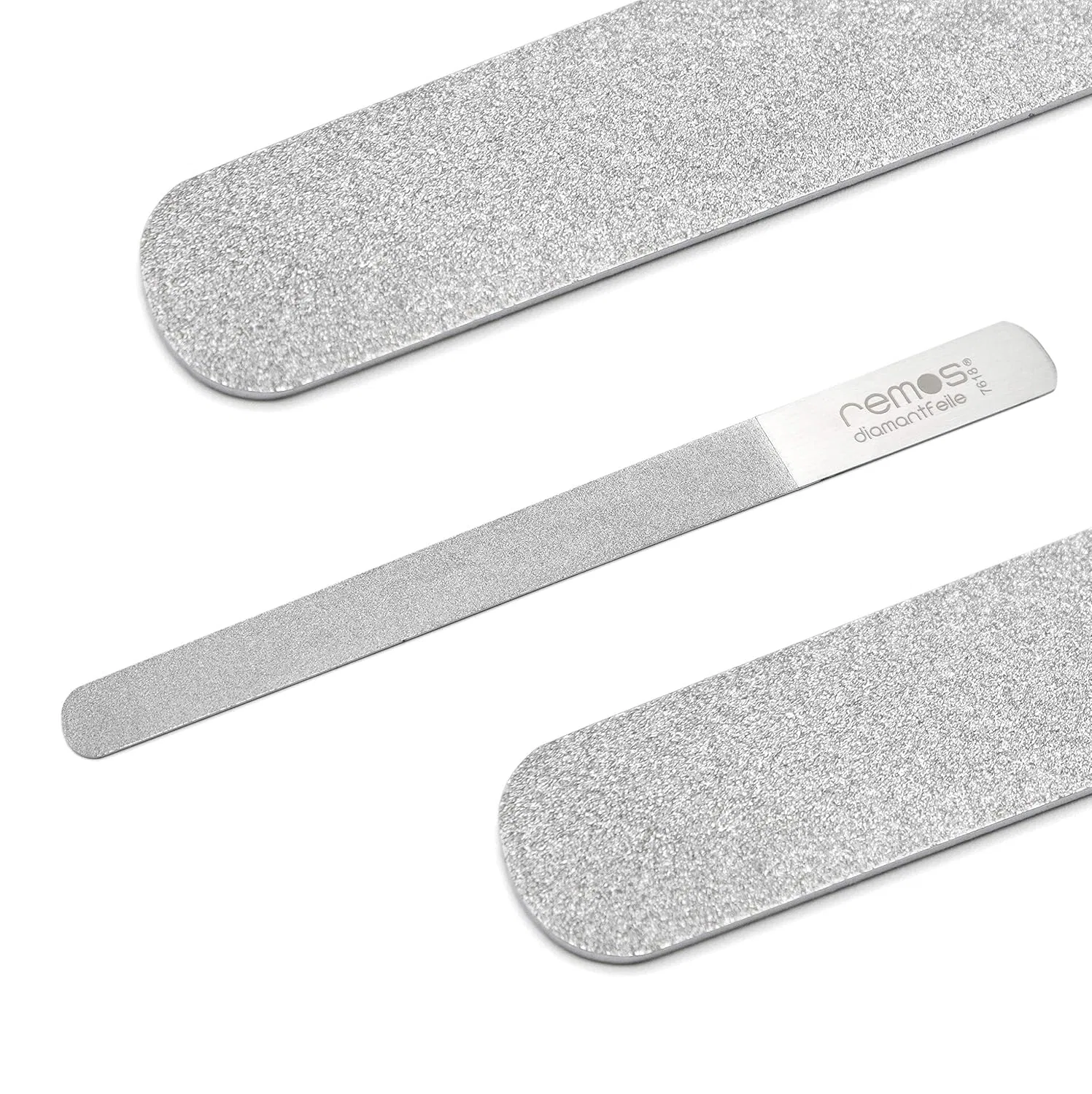 Алмазная пилка для ногтей Remos для крепких ногтей, нержавеющая, 20 см Remos Professional Body Care, Silver / Black — фото 4