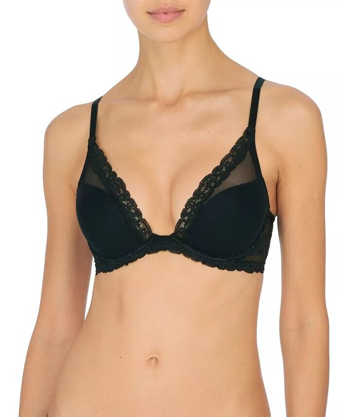 

Женский бюстгальтер-футболка Feathers Luxe Plunge Natori, черный