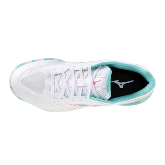 Кроссовки для настольного тенниса «Wave Medal 8» от Mizuno, White X Pink X Green — фото 4