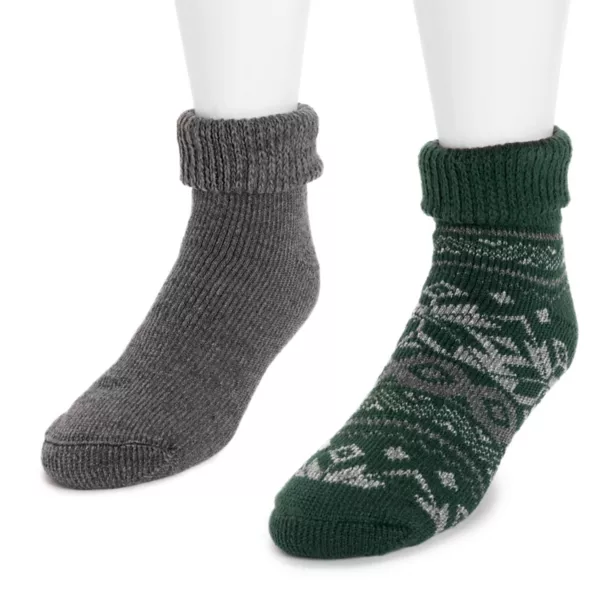 

Мужские термоноски с манжетой, 2 пары Muk Luks, цвет gray green