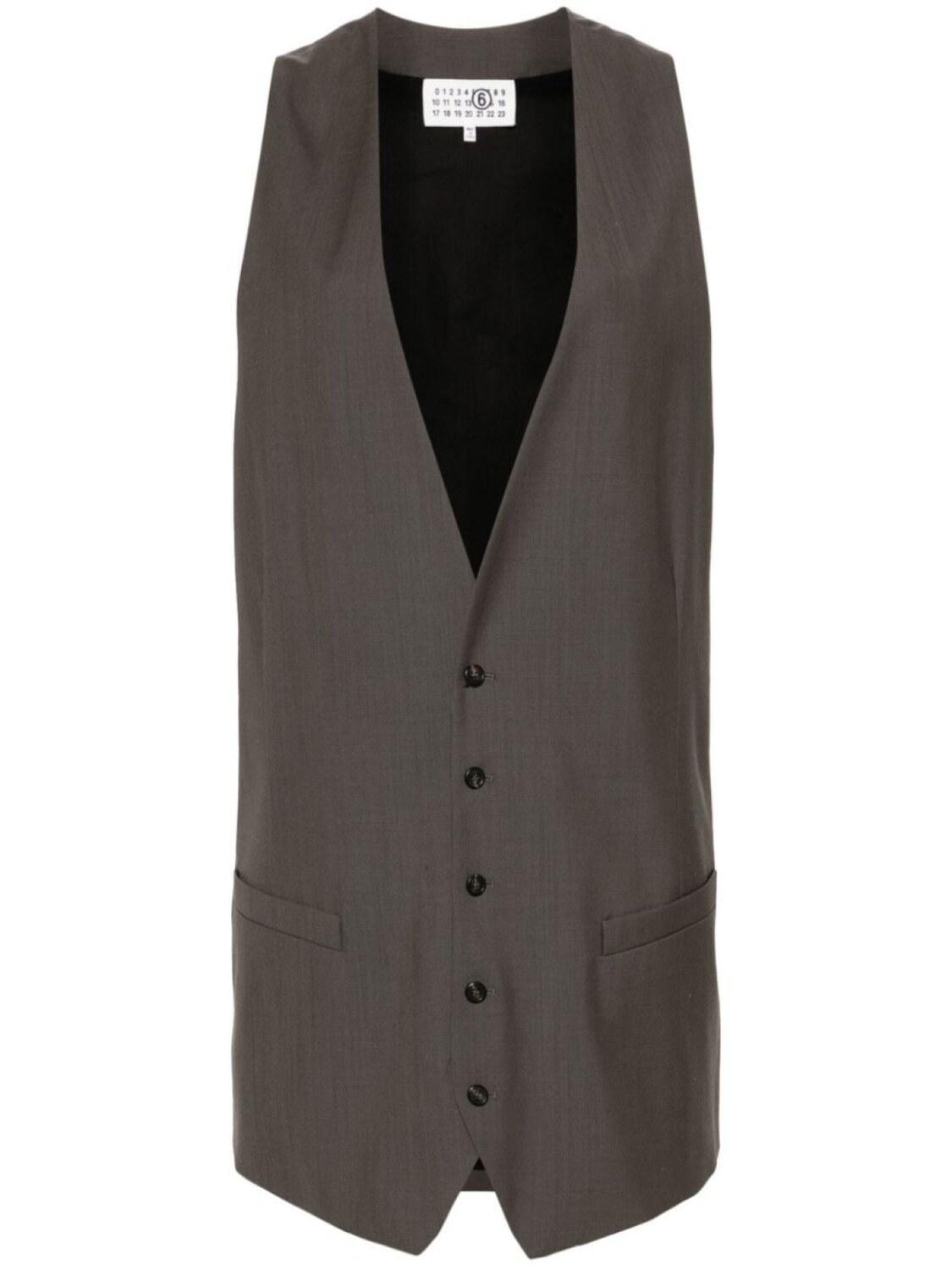 

MM6 Maison Margiela длинный жилет, коричневый