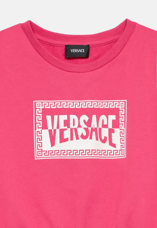 Платье с логотипом, повседневное платье Versace, Radiant Pink/Bianco — фото 3