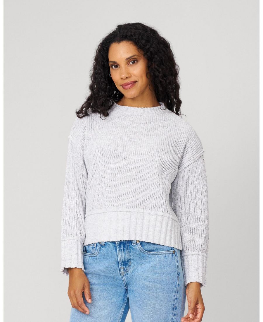 

Женский свитер из меланжевой пряжи свободного кроя для отдыха Cable & Gauge, Heathered grey