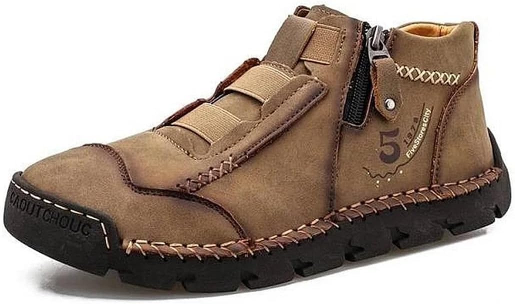 

Кожаные ботинки SWZEC для мужчин, удобная обувь для ходьбы, ортопедические, коричневый