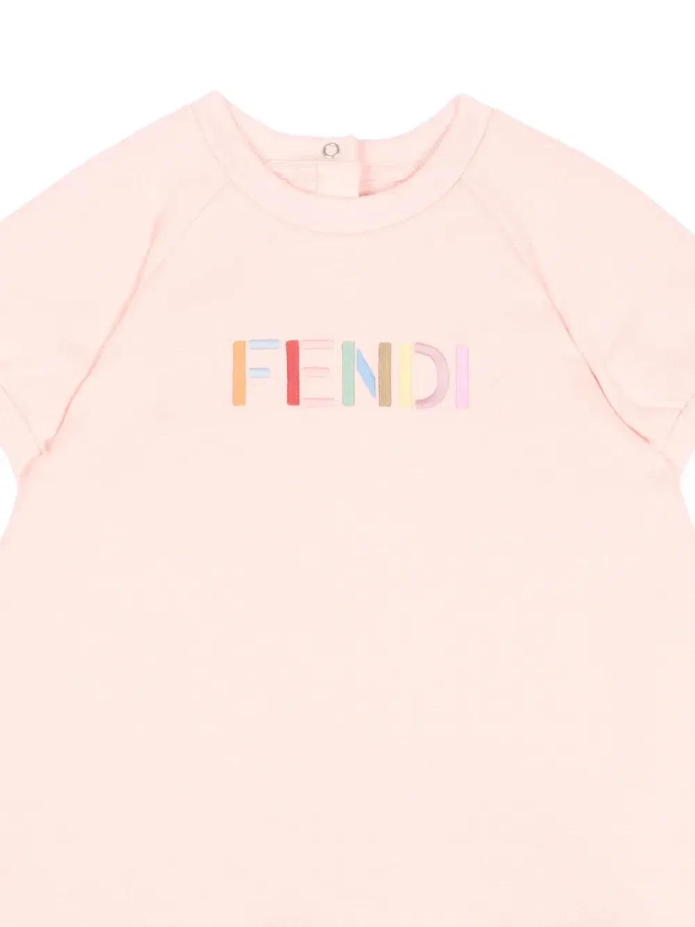Платье с логотипом и оборками FENDI KIDS, розовый — фото 3