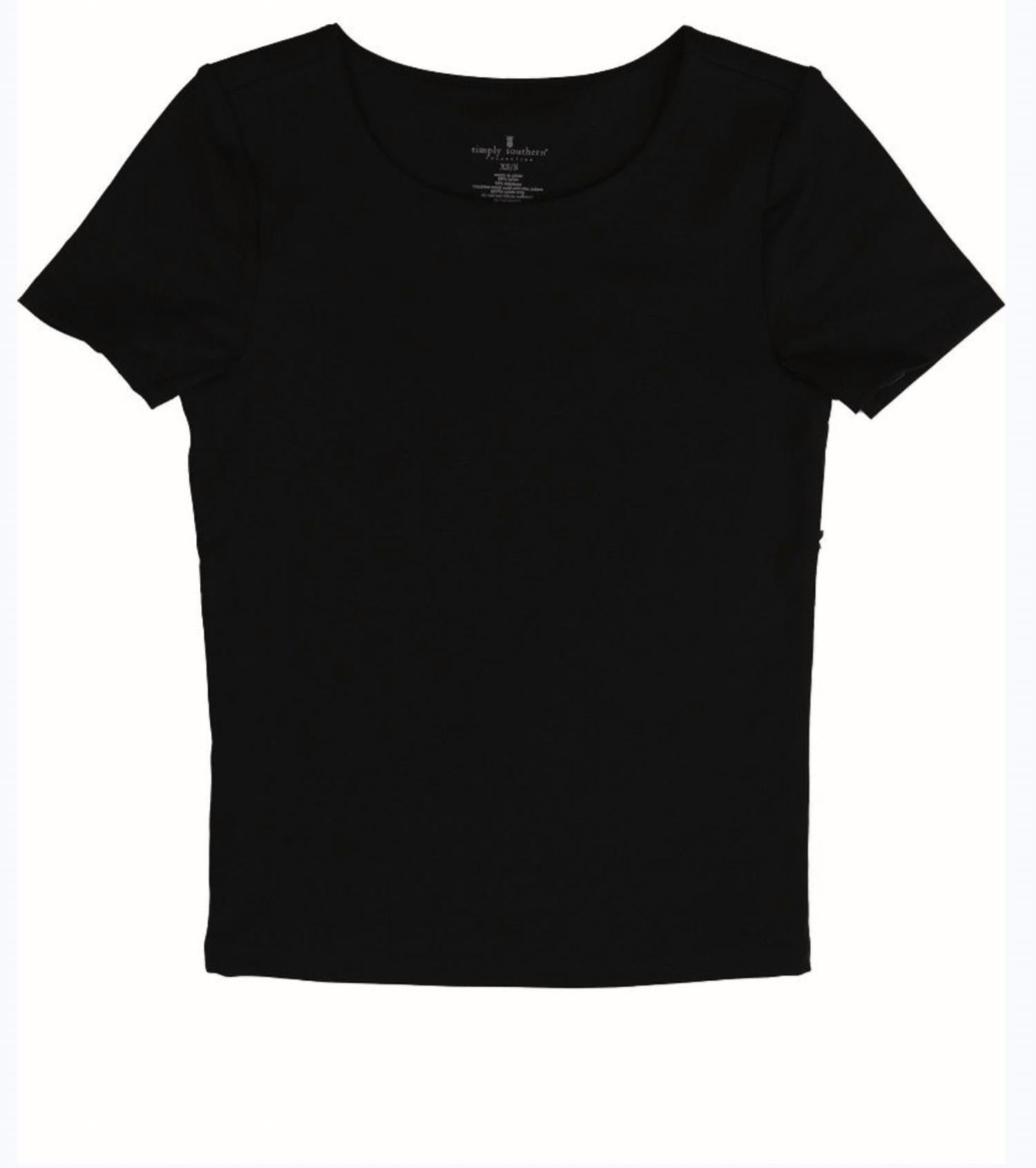 

Женский двухслойный эластичный топ черного цвета Simply Southern, черный