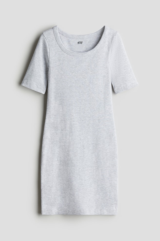 

Платье из хлопка в рубчик H&M, серый