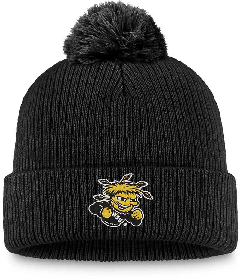 

Черная вязаная шапка Top of the World Wichita State Shockers с манжетами и помпонами