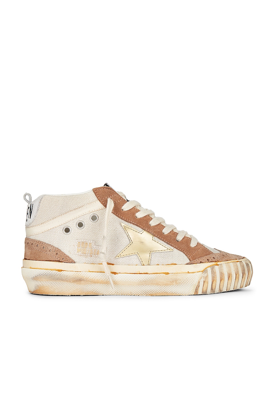 

Кроссовки Golden Goose Mid Star, цвет Natural White, Tobacco, Golden, Cream, & Optic White