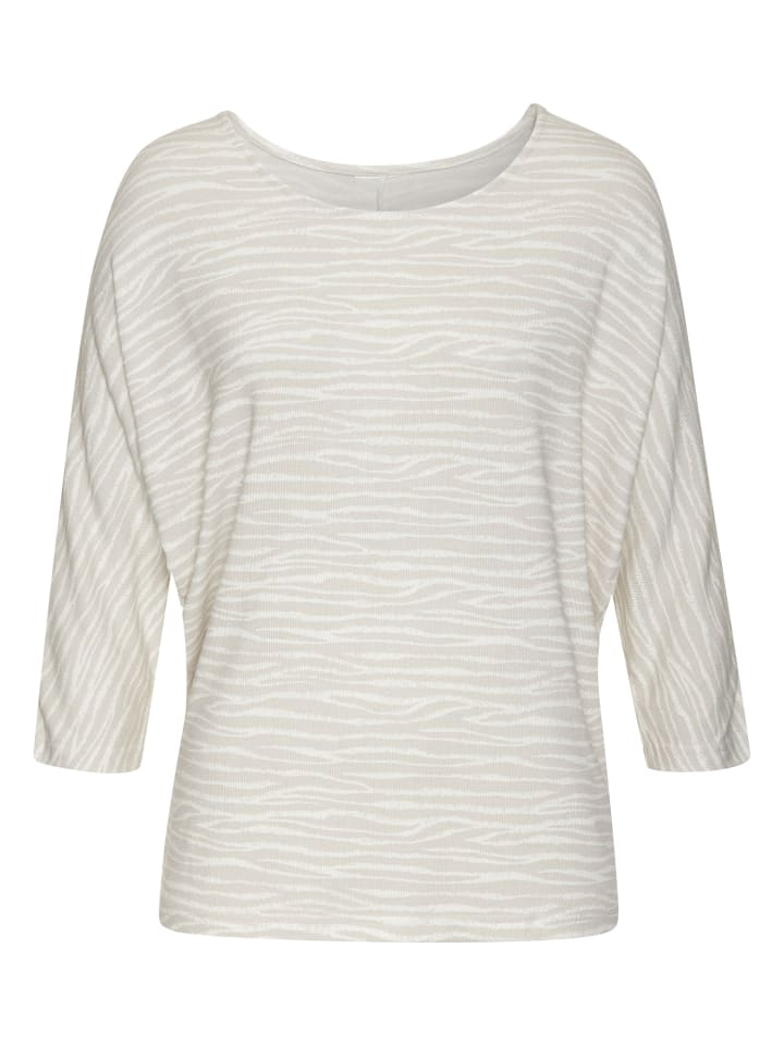 

Рубашка с рукавами 3/4 песочного цвета LASCANA