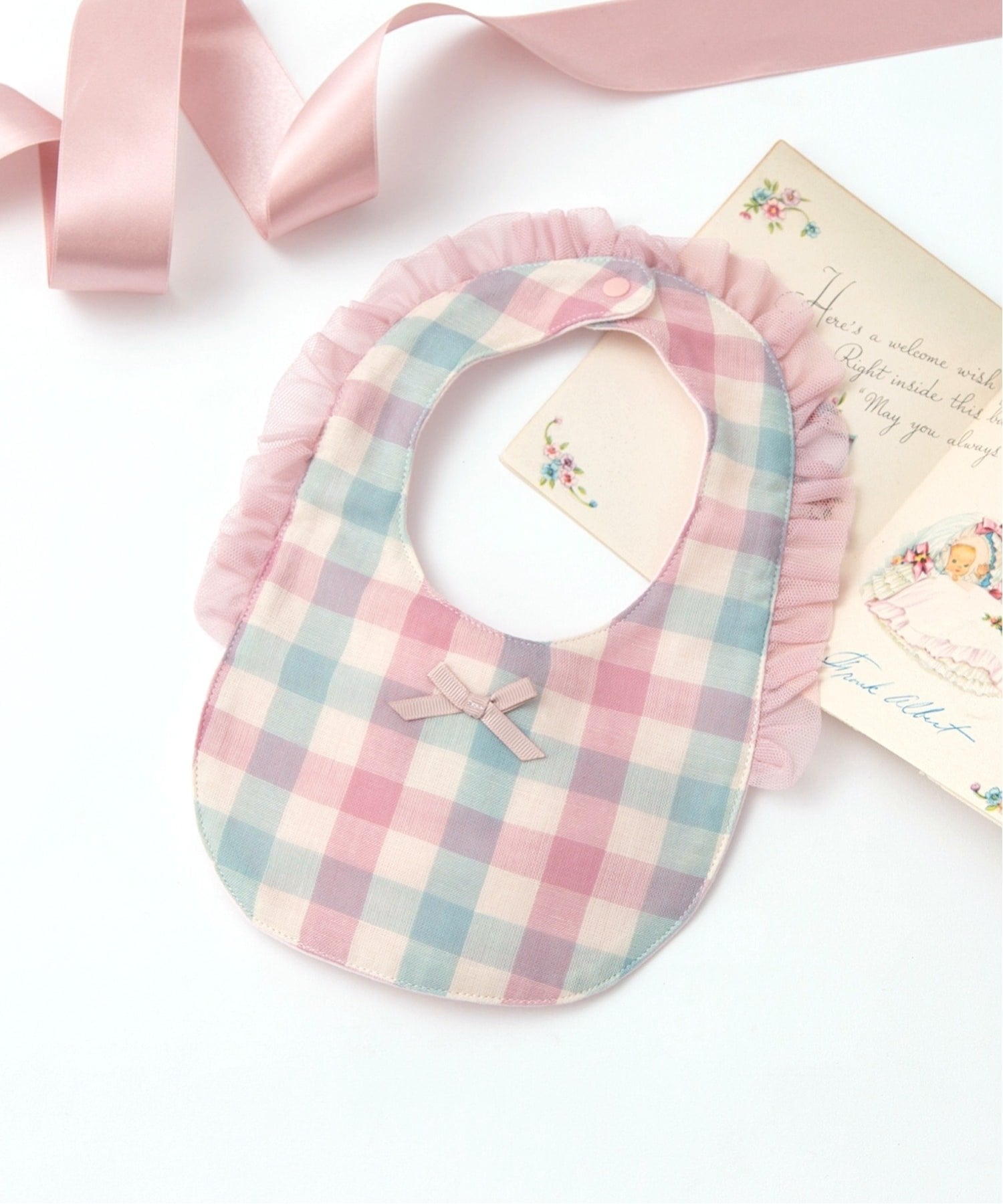 Набор из 4 предметов для детского душа "Petit Jewel Can" Panpantutu, Old Pink Check — фото 3