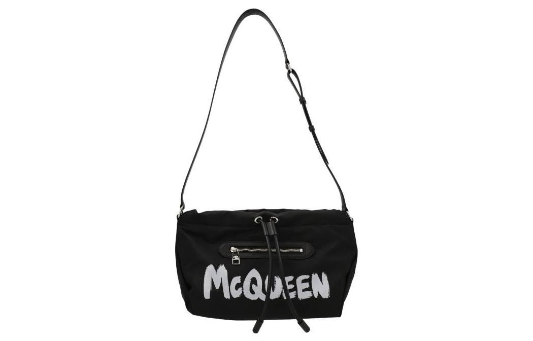 

Alexander McQueen Сумка кроссбоди из нейлона с кожаными деталями маленького размера для женщин черно-белая