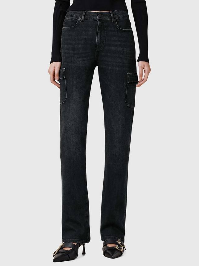 

Джинсы hollis cargo из органического хлопка с богатым кроем AllSaints, цвет Nearly Black