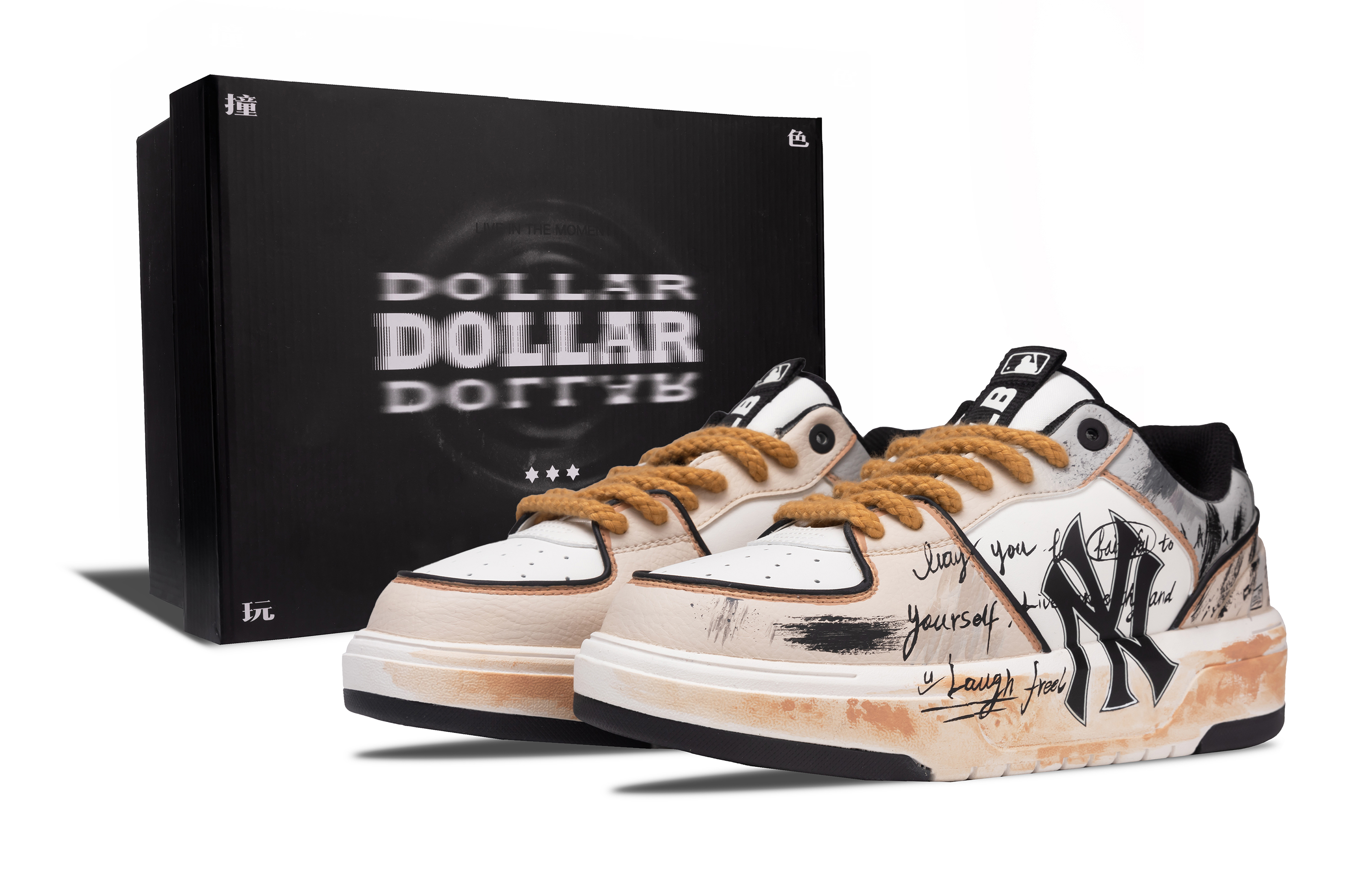 

прочные устойчивые к истиранию низкие кроссовки для скейтбординга unisex MLB, светло-коричневый