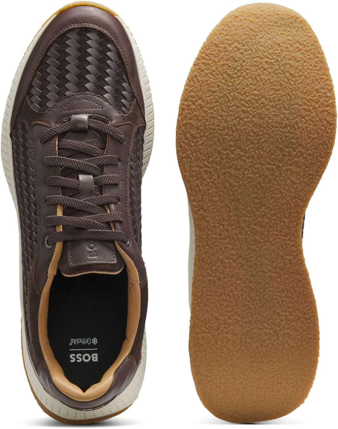 Мужские кроссовки BOSS Ttnm Evo_Runn_ltsdwv 10280128, Dark Brown — фото 4