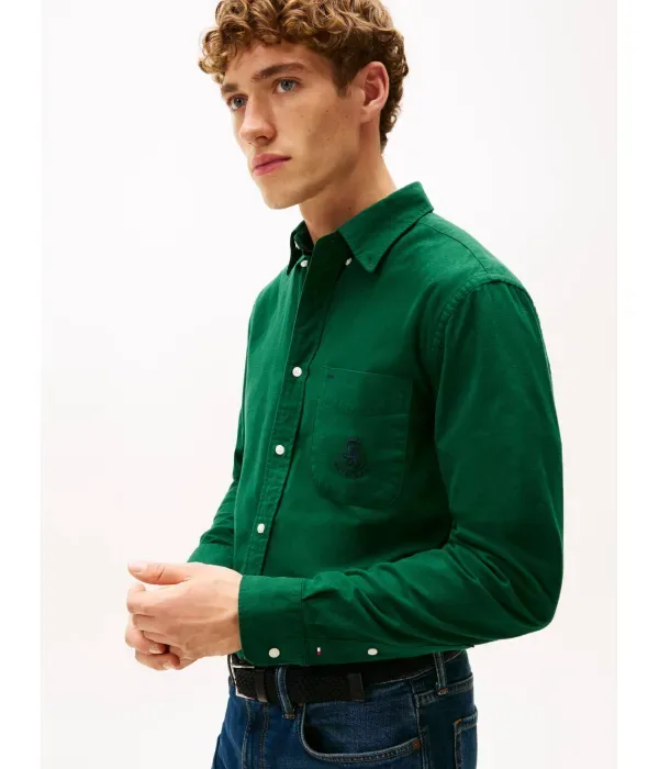 Рубашка regular fit Tommy Hilfiger, бутылочно-зеленый — фото 4
