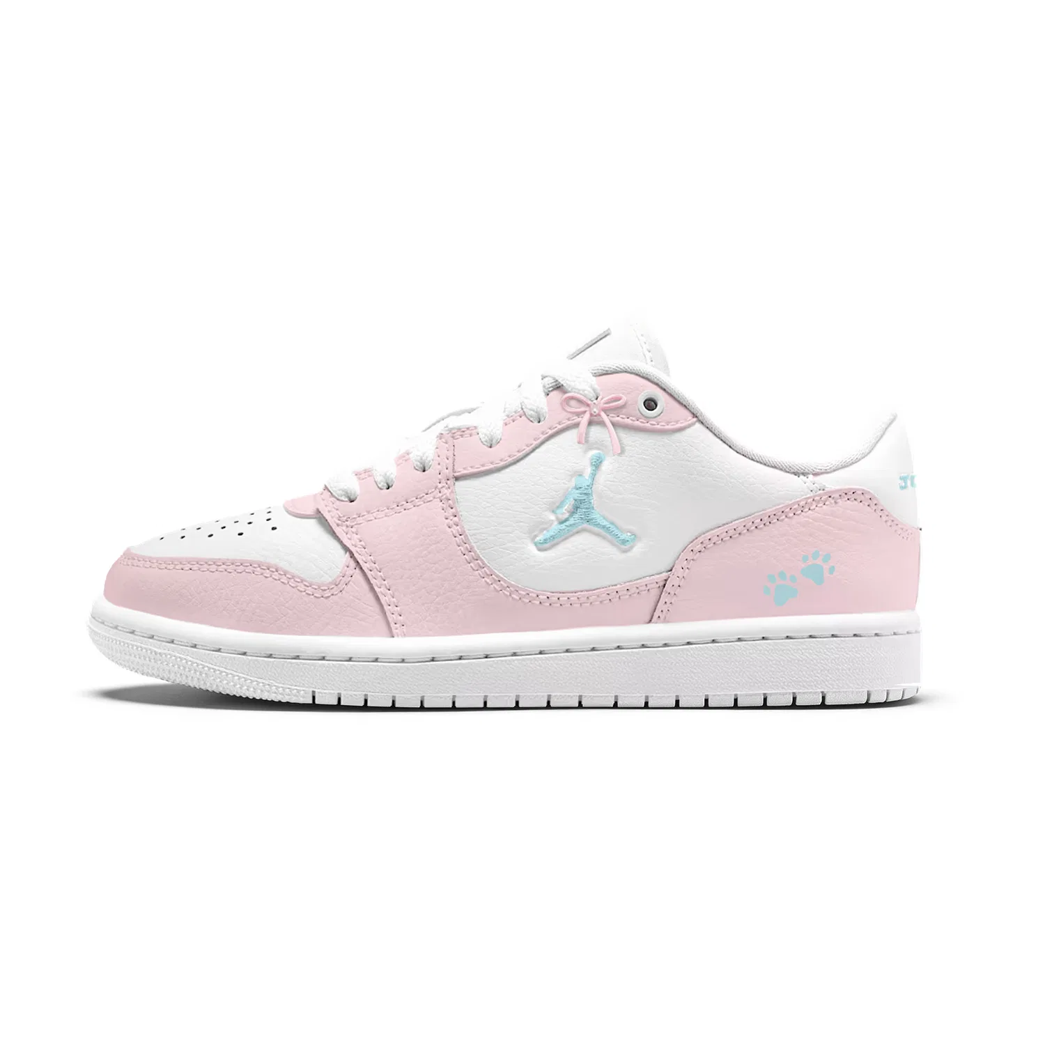 Кроссовки для скейтбординга COURT CONNECT Pink Claw Milk Puff из натуральной кожи, антиударные, низкие, детские, розово-белые, унисекс Jordan, Pink White — фото 3