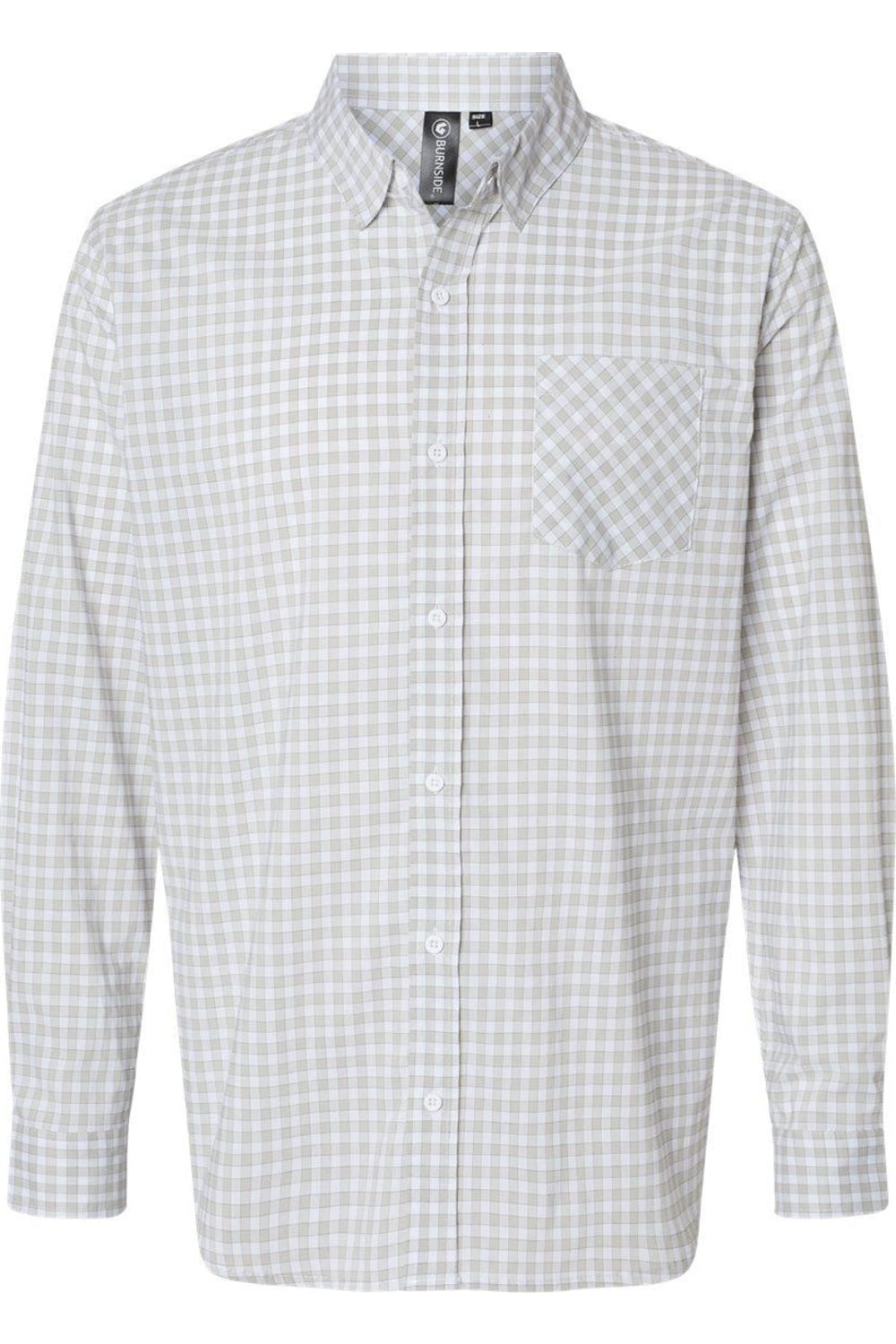 

Футболка Burnside Technical Stretch Burn, цвет grey/ white gingham