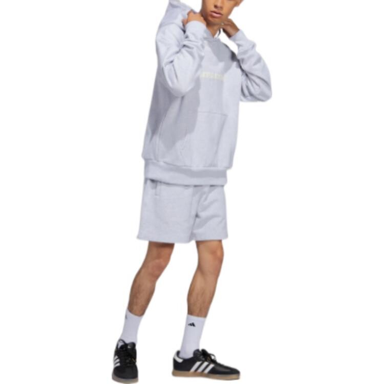 Толстовка Adidas X Pharrell Williams Basics с капюшоном «Светло-серый меланж/Светло-серый однотонный» Adidas Originals, светло-фиолетовый — фото 3
