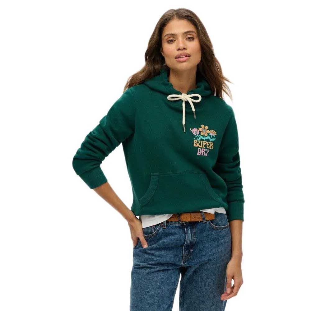 

Худи Superdry Summer Garden, зеленый