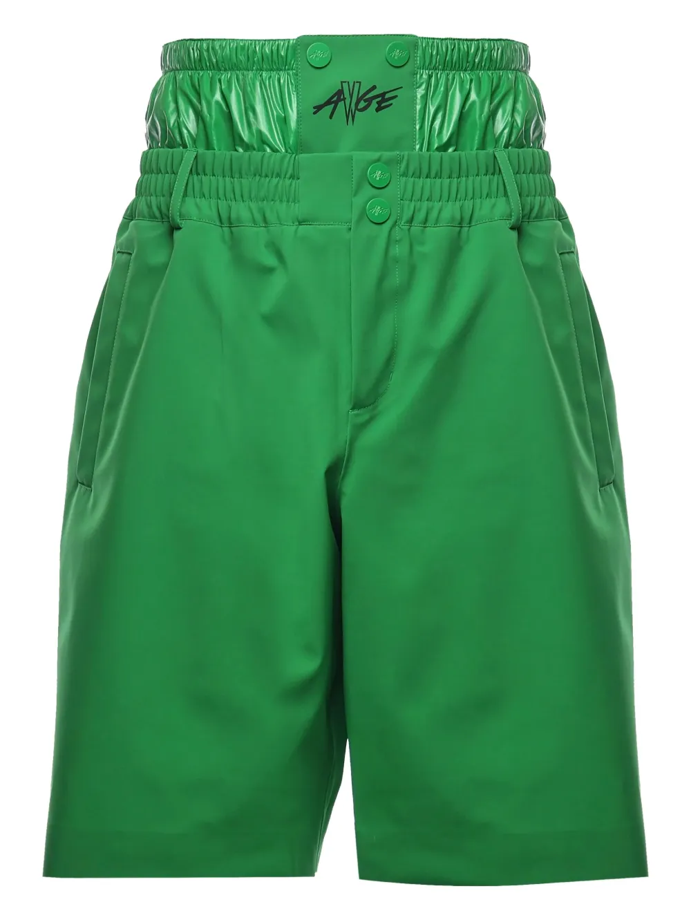 

Шорты с завышенной талией и логотипом Moncler, зеленый
