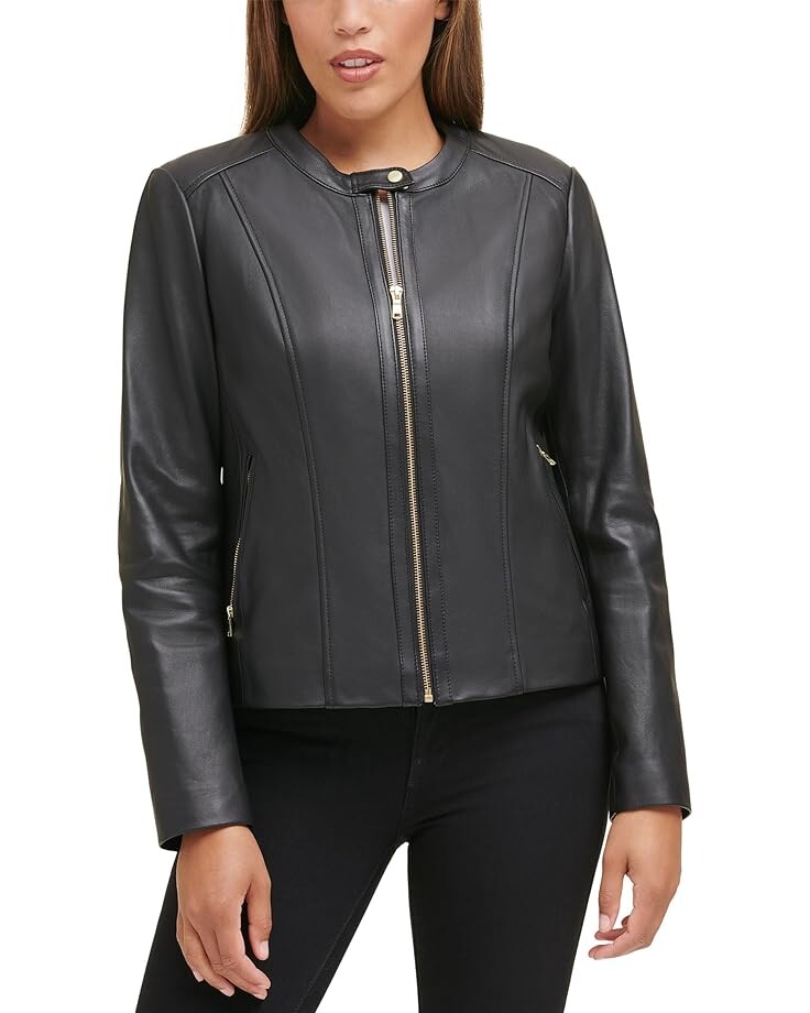 

Куртка Cole Haan Leather Jacket, цвет Black 2