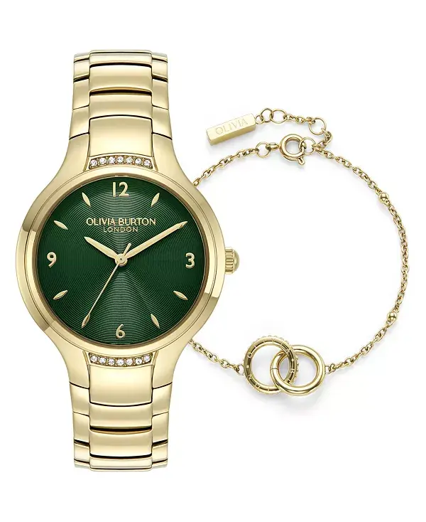

Женский подарочный набор часов с браслетом из нержавеющей стали золотистого оттенка, 34 мм Olivia Burton, gold
