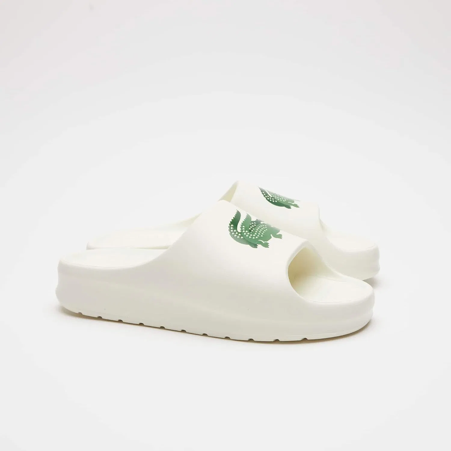 Мужские шлепанцы Serve Slide 2.0 Evo из синтетического материала с цветными блоками Lacoste, 2-White Green — фото 2