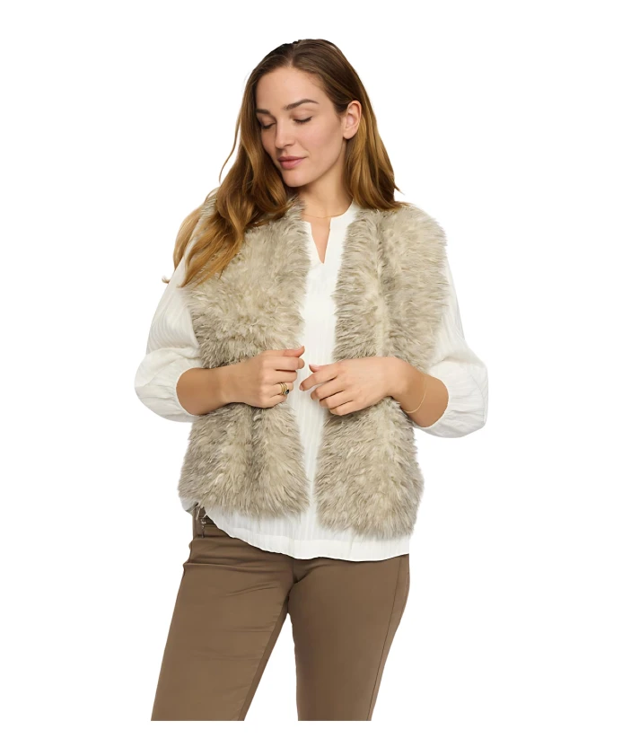 

Жилет из искусственного меха в стиле саксофон - песочный меланж 2-Biz, бежевый