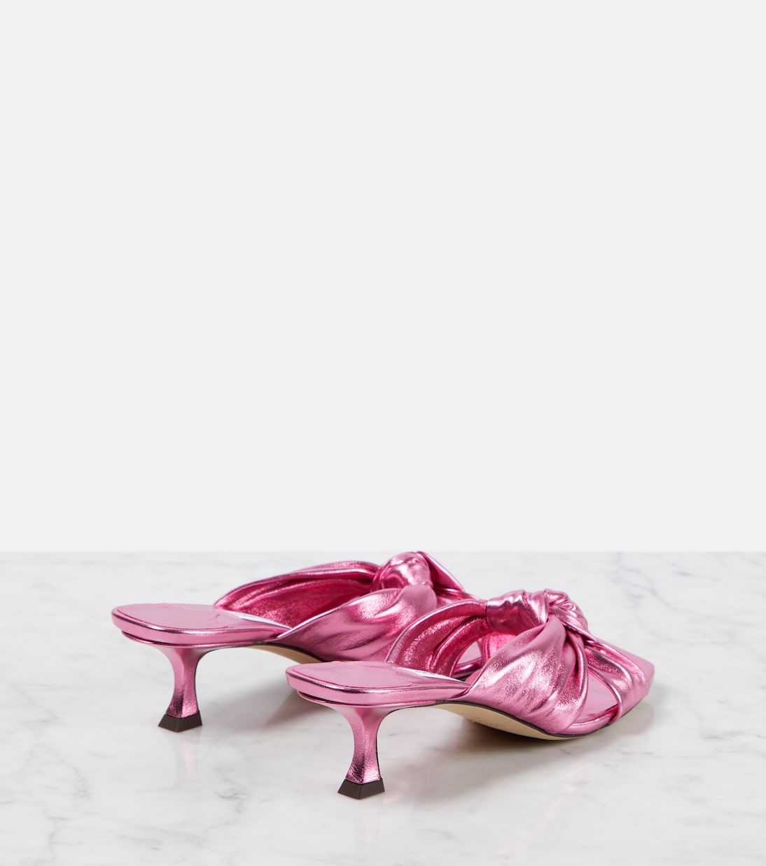 Мюли Avenue 50 из металлизированной кожи Jimmy Choo, Candy Pink — фото 3